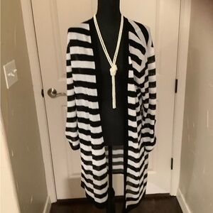 Cato Black and White Striped Sweater